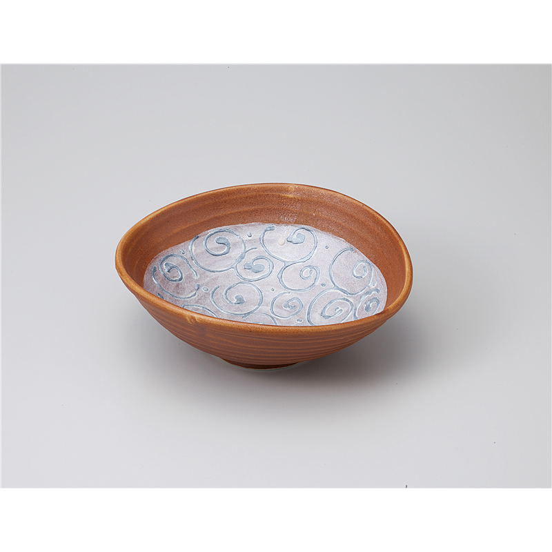 古林陶器 多用鉢 萩釉渦銀彩たわみ鉢 1122920233 1個（ご注文単位1個）【直送品】