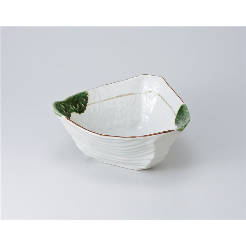 古林陶器 多用鉢 織部流し三角大鉢 621920278 1個（ご注文単位1個）【直送品】