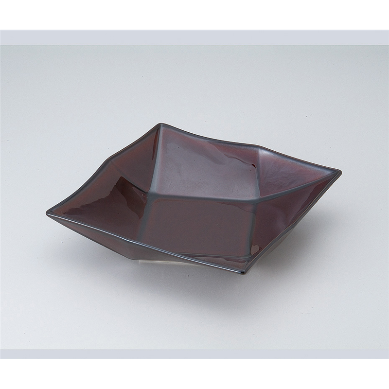 古林陶器 多用鉢 うるし釉折り目大皿 522150152 1個（ご注文単位1個）【直送品】