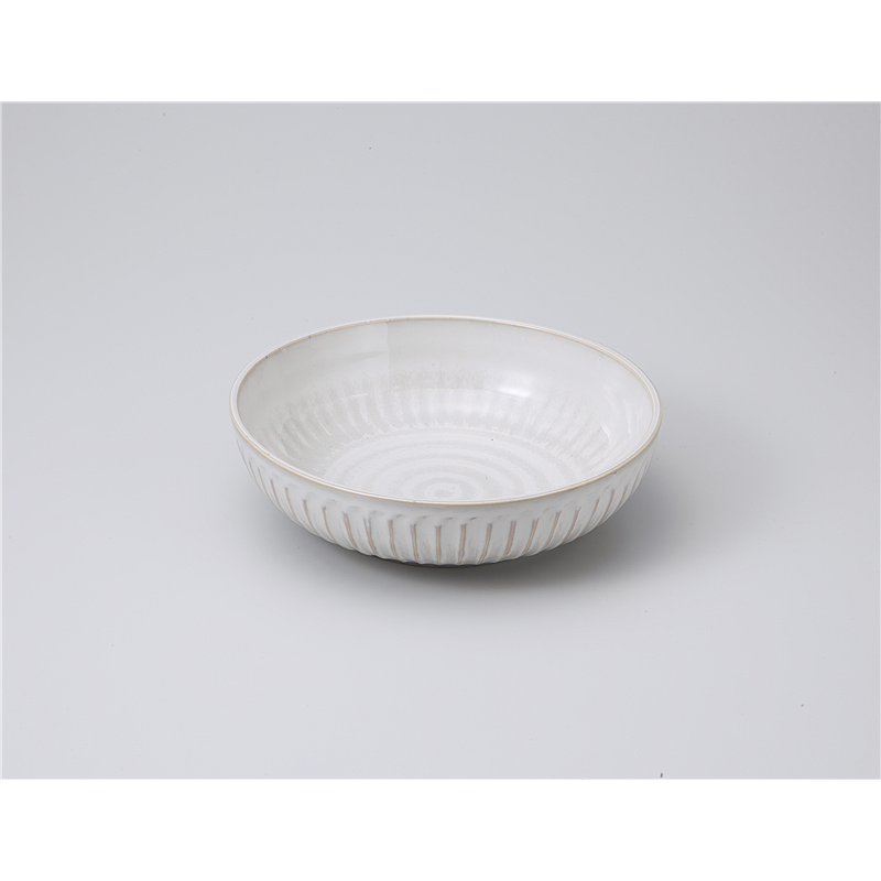 古林陶器 多用鉢 窯変粉引き削ぎ20cm鉢 1123230226 1個（ご注文単位1個）【直送品】