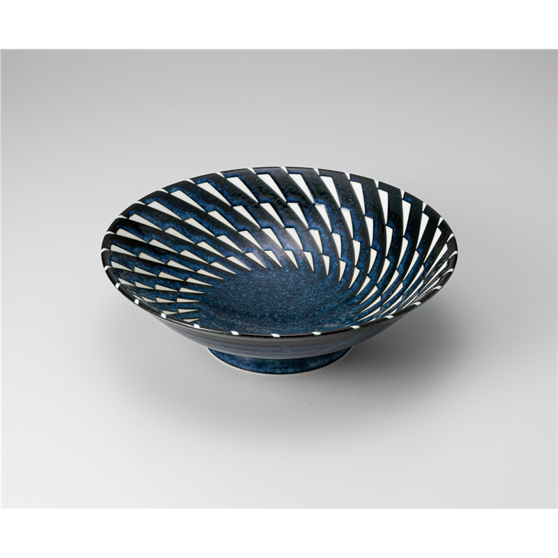 古林陶器 多用鉢 ネイビーツイスト 8.0麺鉢 1223440301 1個（ご注文単位1個）【直送品】
