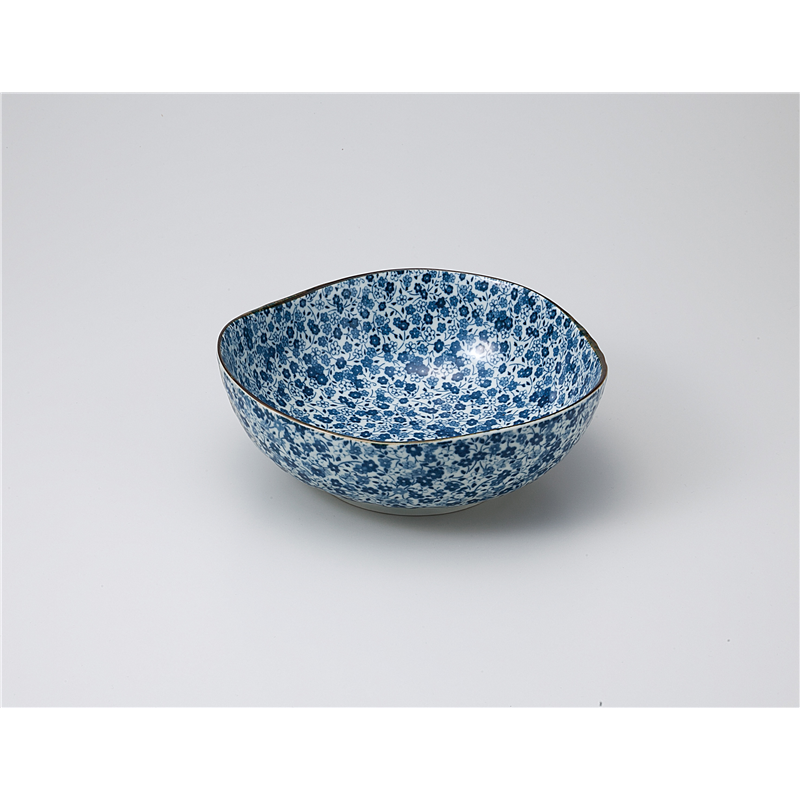 古林陶器 多用鉢 藍染小花 三角68鉢 1123240116 1個（ご注文単位1個）【直送品】