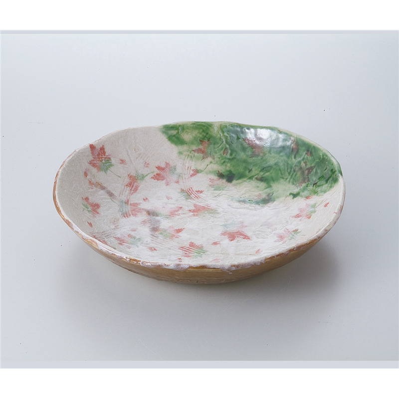 古林陶器 多用鉢 織部春秋丸盛鉢 523230352 1個（ご注文単位1個）【直送品】