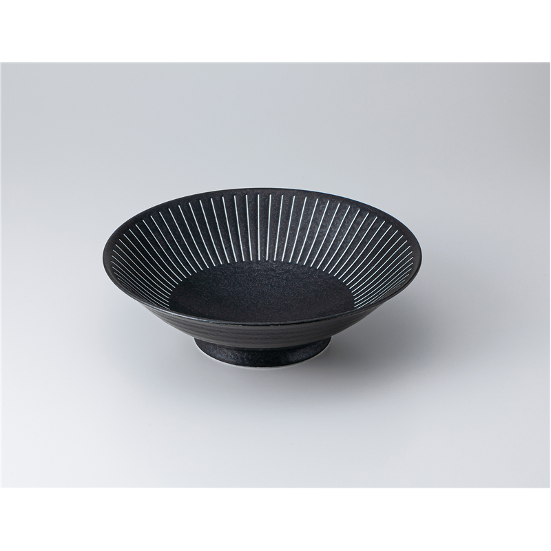 古林陶器 多用鉢 黒御影十草 8.0麺鉢 1321840201 1個（ご注文単位1個）【直送品】