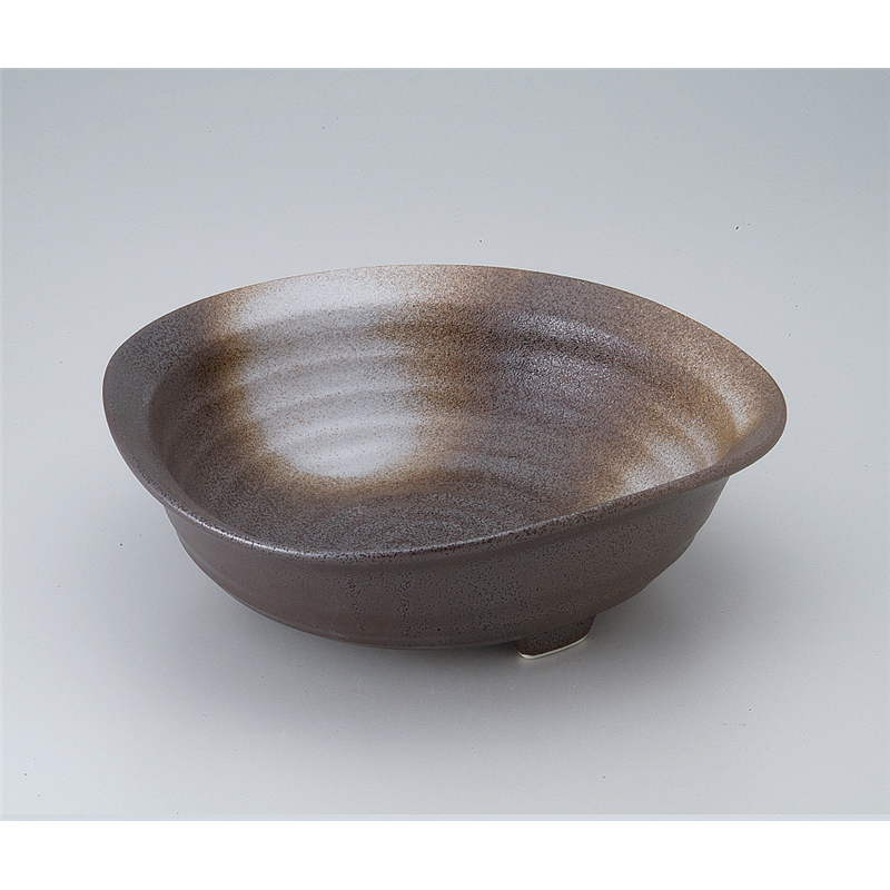 古林陶器 多用鉢 茶結晶変形鉢(大) 522620330 1個（ご注文単位1個）【直送品】