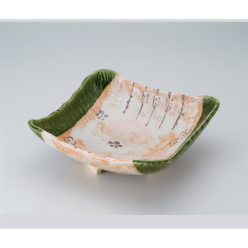 古林陶器 盛込鉢 織部10.0角鉢 521820271 1個（ご注文単位1個）【直送品】