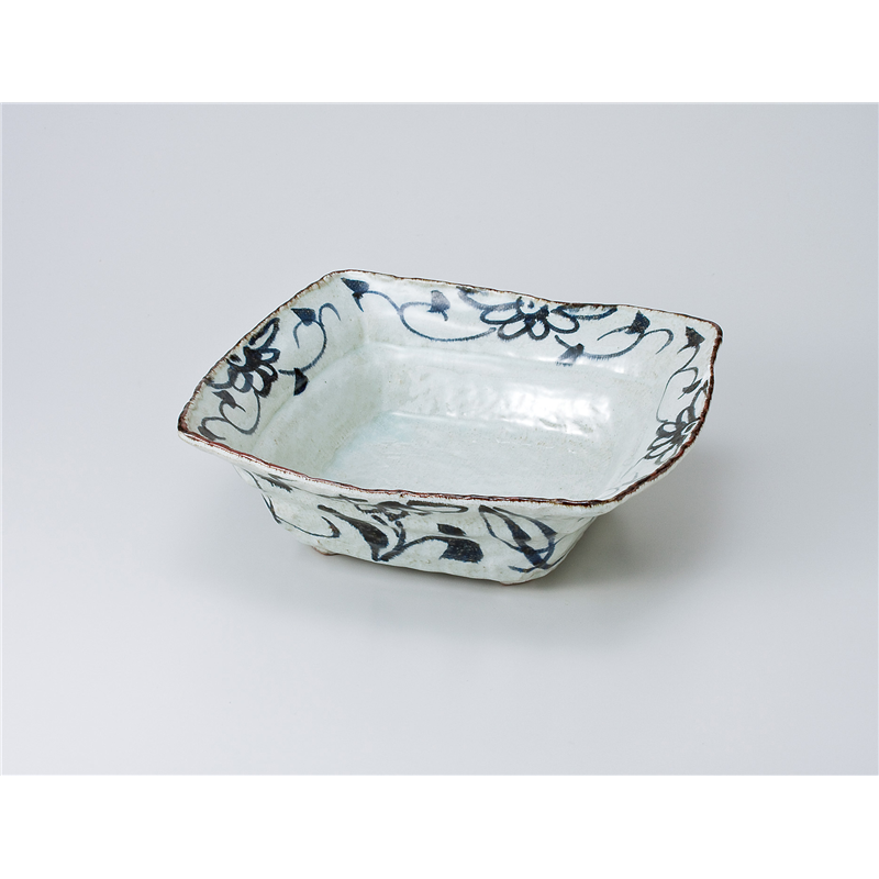 古林陶器 盛込鉢 カイラギ草花8.0角鉢 623440230 1個（ご注文単位1個）【直送品】