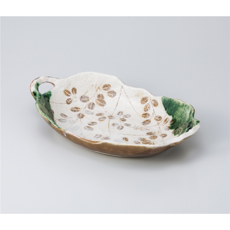 古林陶器 盛込鉢 織部萩両手付尺一盛鉢 824920326 1個（ご注文単位1個）【直送品】