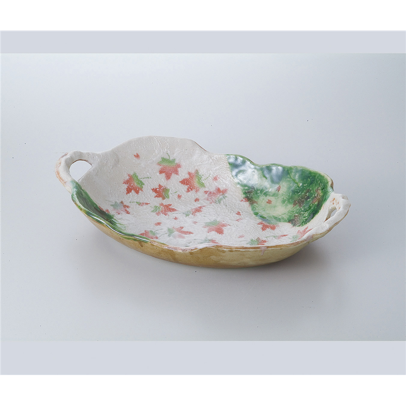 古林陶器 盛込鉢 織部春秋両手付盛鉢 523320252 1個（ご注文単位1個）【直送品】