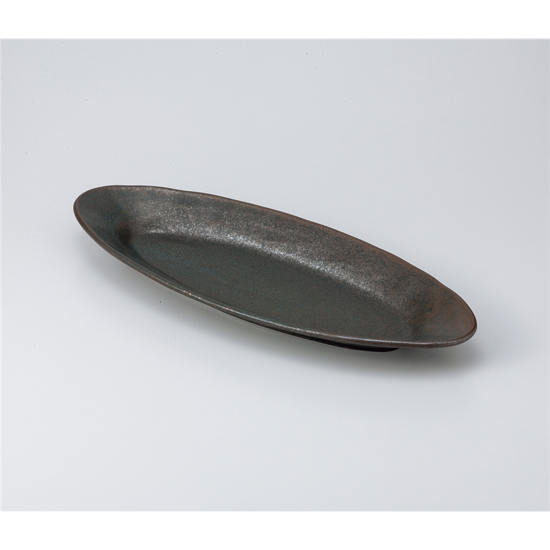 古林陶器 盛込皿 黒釉楕円皿特大 824330126 1個（ご注文単位1個）【直送品】