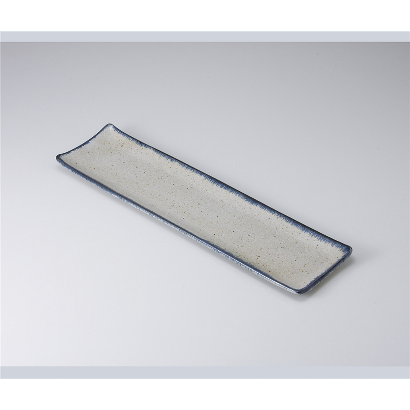 古林陶器 盛込皿 灰釉ゴス長皿(小) 524520351 1個（ご注文単位1個）【直送品】