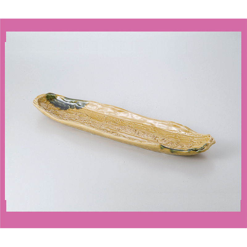 古林陶器 盛込皿 黄瀬戸楕円皿 524240374 1個（ご注文単位1個）【直送品】