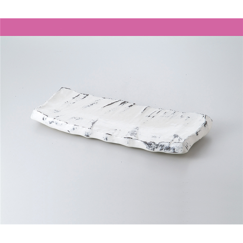 古林陶器 盛込皿 粉引拭取りガタ彫12.0皿 524330130 1個（ご注文単位1個）【直送品】