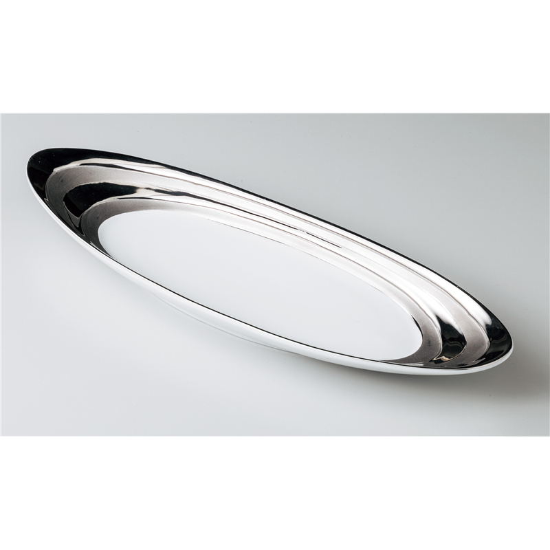 古林陶器 盛込皿 プラチナ楕円大皿 1050640505 1個（ご注文単位1個）【直送品】