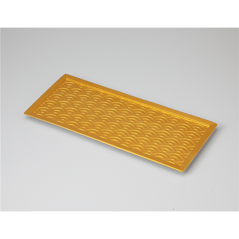 古林陶器 盛込皿 青海波ゴールド長角37cmプレート 1125030105 1個（ご注文単位1個）【直送品】