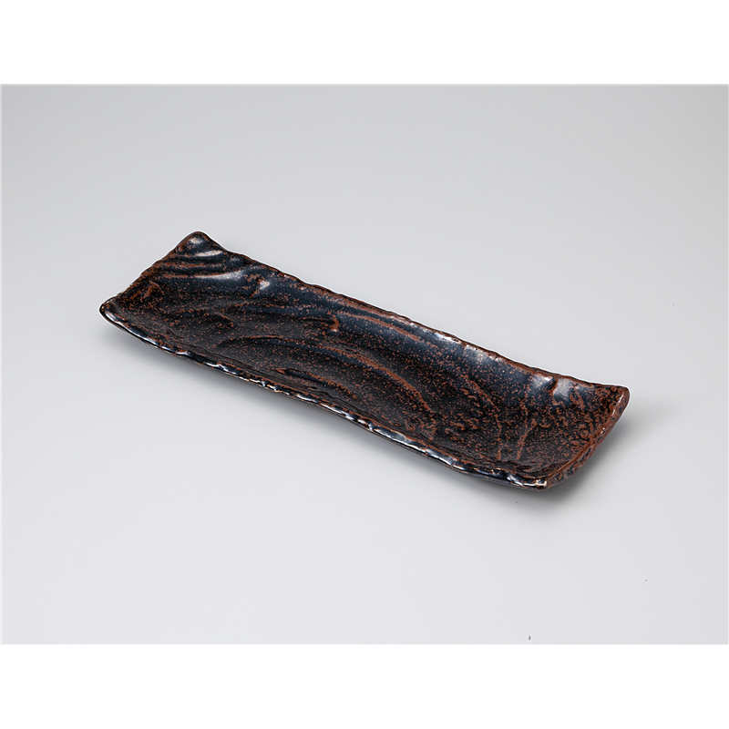 古林陶器 盛込皿 窯変天目 長角盛皿 1124830363 1個（ご注文単位1個）【直送品】