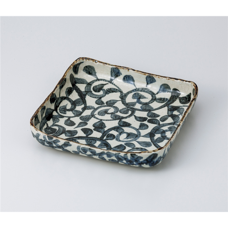 古林陶器 盛込皿 タコ唐草正角8.0盛鉢 825210326 1個（ご注文単位1個）【直送品】