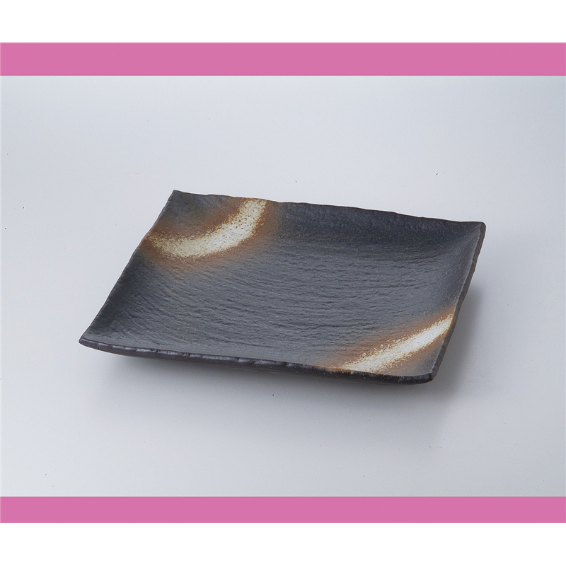 古林陶器 盛込皿 黒備前長角大皿 524810377 1個（ご注文単位1個）【直送品】