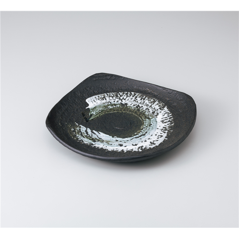 古林陶器 盛込皿 山科(黒)27.5cm角丸皿 1026140363 1個（ご注文単位1個）【直送品】