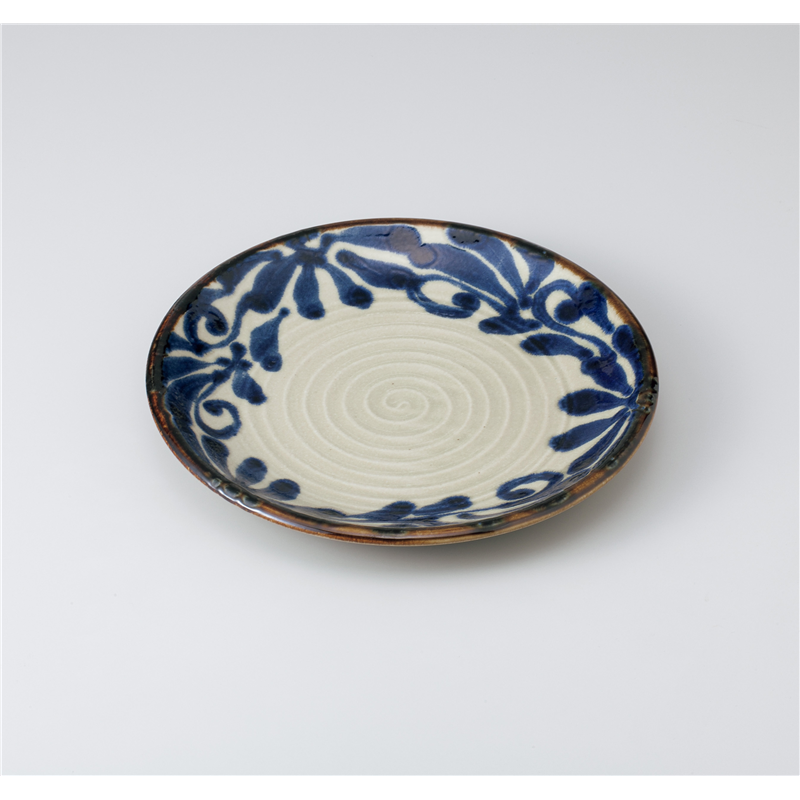 古林陶器 盛込皿 琉球るり唐草9.0皿 1026310561 1個（ご注文単位1個）【直送品】