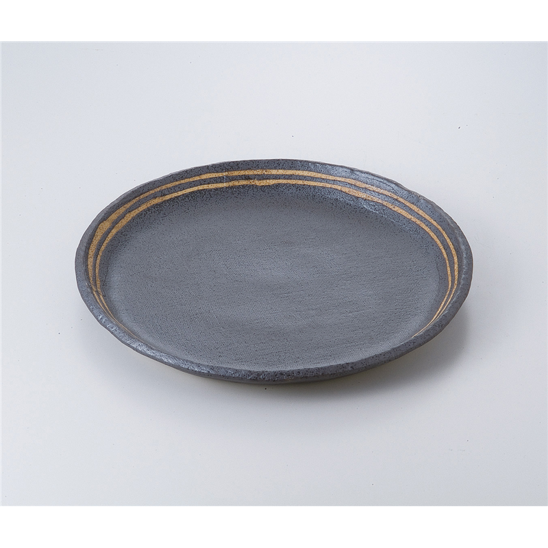 古林陶器 盛込皿 黒ライン丸9.0皿 525520147 1個（ご注文単位1個）【直送品】