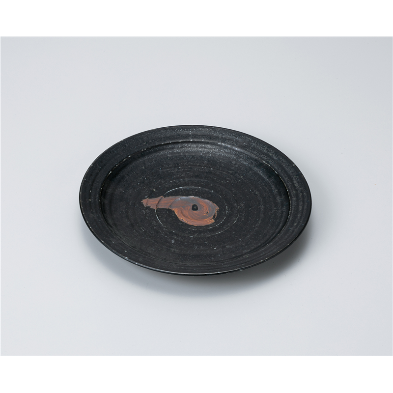 古林陶器 盛込皿 いぶし天目 リム8.0皿 1125940360 1個（ご注文単位1個）【直送品】