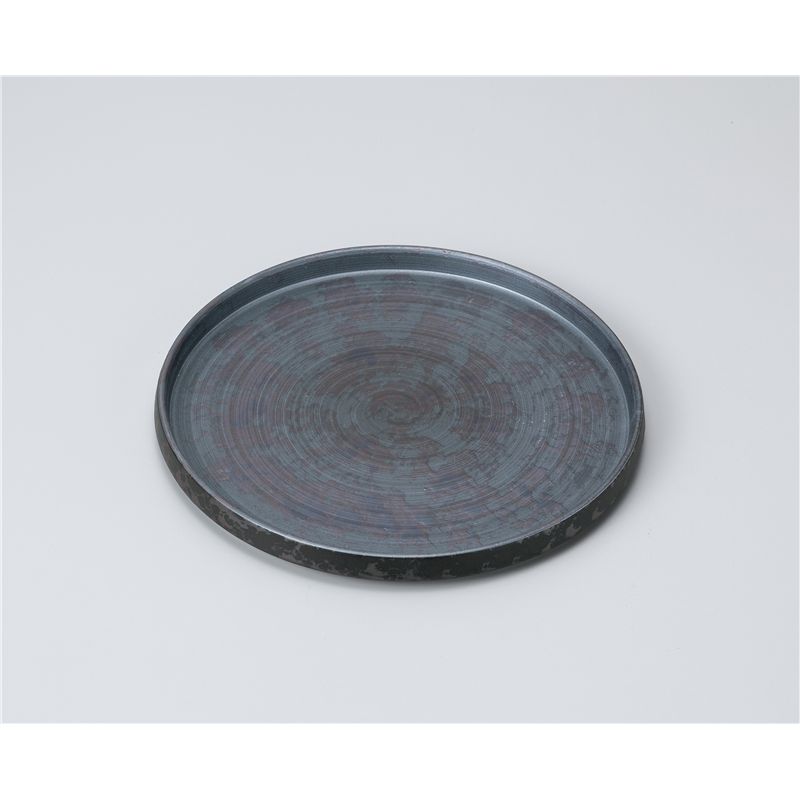 古林陶器 盛込皿 いぶし銀巻 切立24cmプレート 1125710151 1個（ご注文単位1個）【直送品】