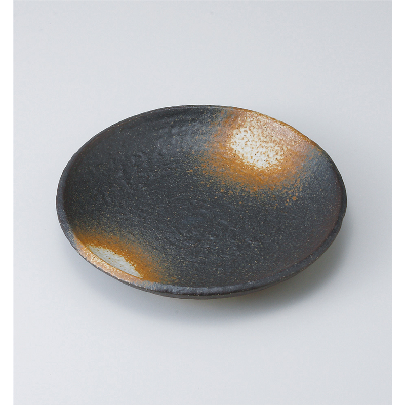 古林陶器 盛込皿 黒備前丸9.0皿 519830351 1個（ご注文単位1個）【直送品】
