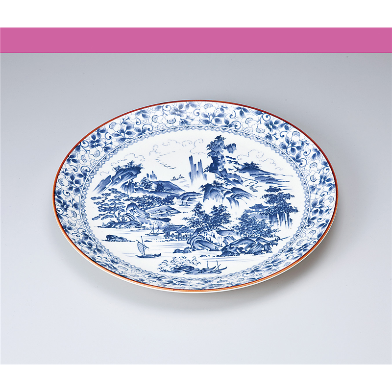 古林陶器 萬古焼盛込皿 新古木山水13.0皿 724920582 1個（ご注文単位1個）【直送品】