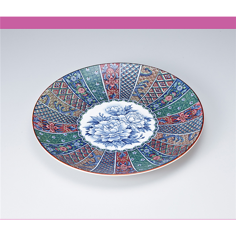 古林陶器 萬古焼盛込皿 染錦10.0皿 724920181 1個（ご注文単位1個）【直送品】