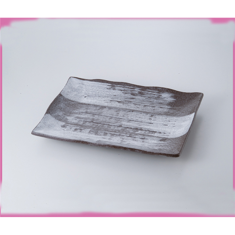 古林陶器 萬古焼盛込皿 白刷毛目12.0角皿 525920982 1個（ご注文単位1個）【直送品】