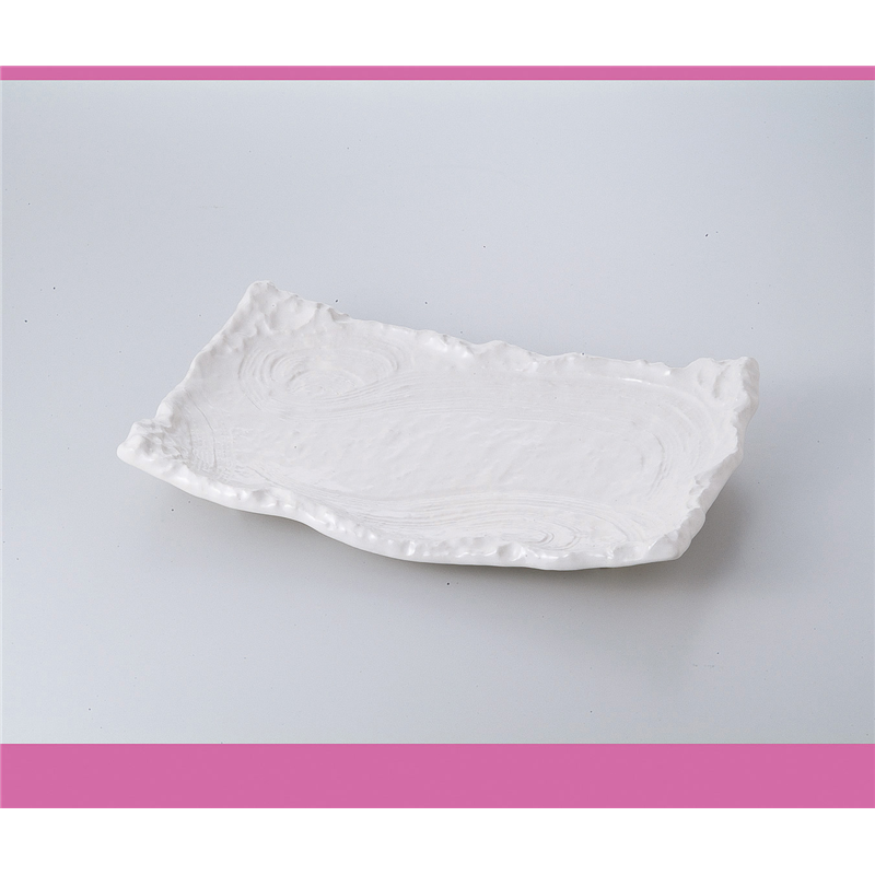 古林陶器 萬古焼盛込皿 白釉四ツ足11.0長角皿 525820284 1個（ご注文単位1個）【直送品】