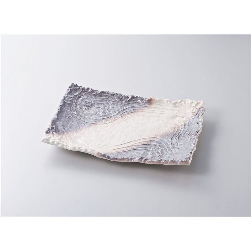 古林陶器 萬古焼盛込皿 志野11.0長角足付 625810382 1個（ご注文単位1個）【直送品】