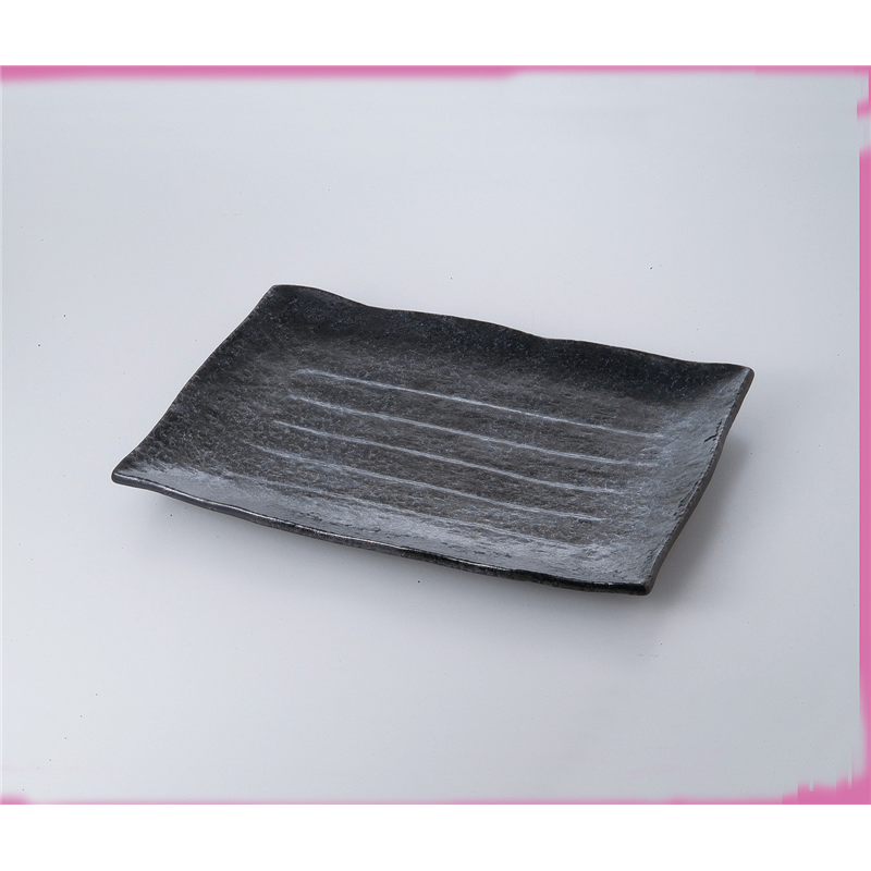 古林陶器 萬古焼盛込皿 油滴天目12.0角皿 525910982 1個（ご注文単位1個）【直送品】