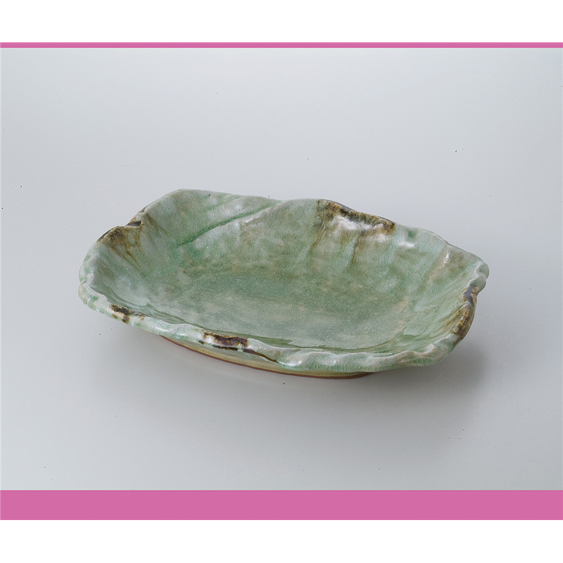 古林陶器 萬古焼盛込皿 砂ビードロ12.0長角皿 526130581 1個（ご注文単位1個）【直送品】