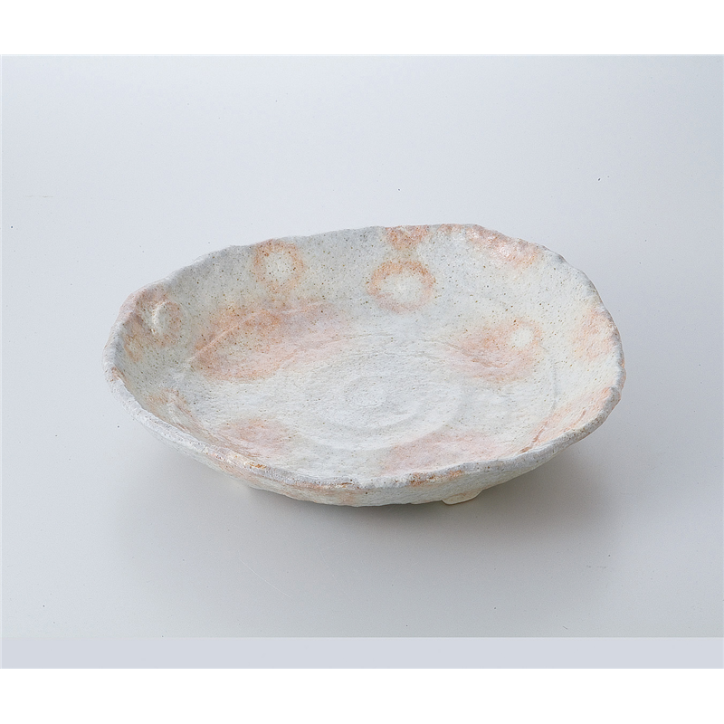 古林陶器 萬古焼盛込皿 粉引9.0盛皿 523520381 1個（ご注文単位1個）【直送品】