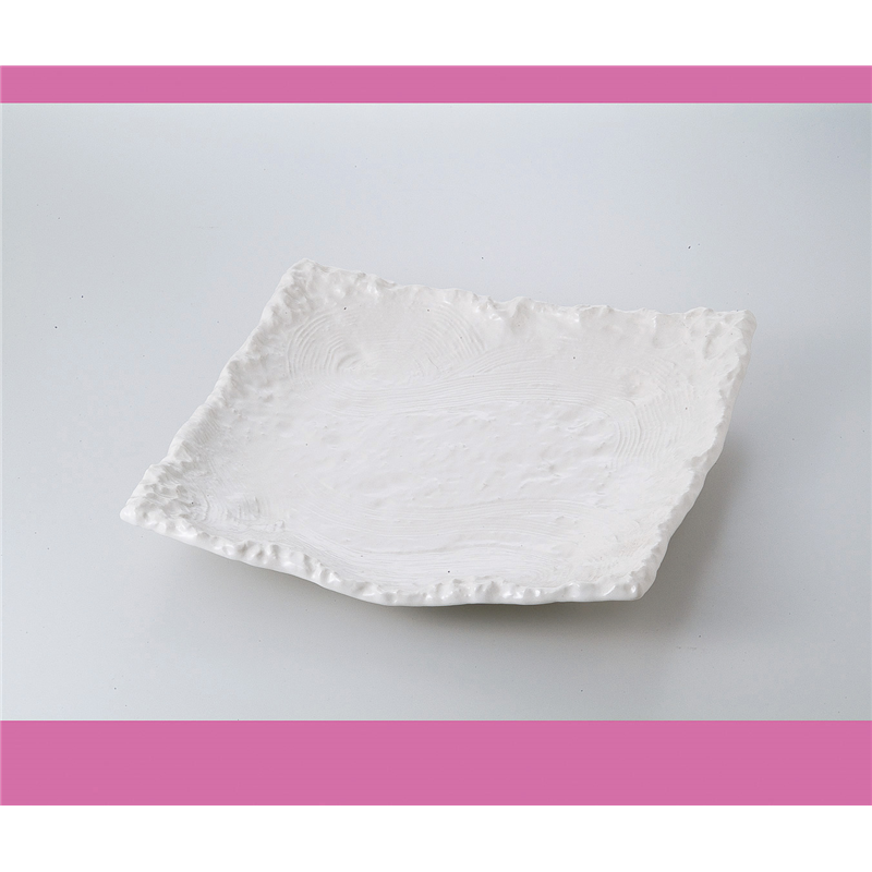 古林陶器 萬古焼盛込皿 白釉四ツ足10.0正角皿 525830284 1個（ご注文単位1個）【直送品】