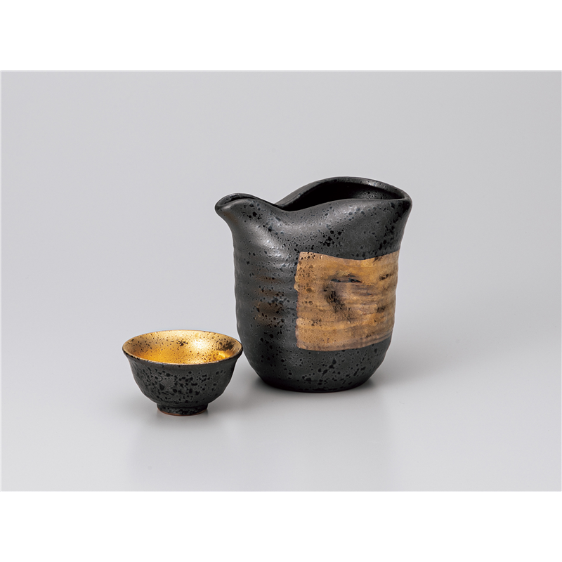 古林陶器 酒器特選 黒粉引金巻 冷酒器 1226410554 1個（ご注文単位1個）【直送品】