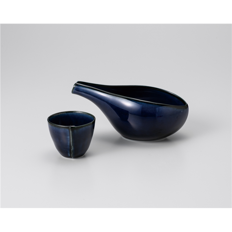 古林陶器 酒器 ナス紺 ハス冷酒器 1226620152 1個（ご注文単位1個）【直送品】