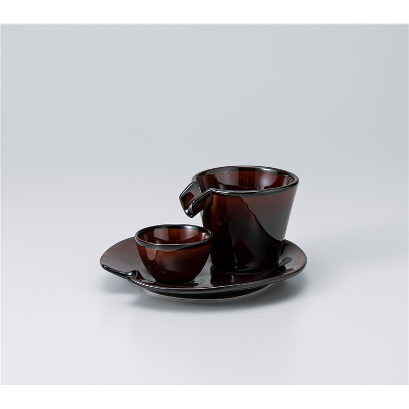 古林陶器 酒器 うるしブラウンシズル冷酒器 1127240751 1個（ご注文単位1個）【直送品】