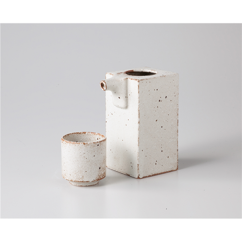 古林陶器 酒器 サビ志野 角冷酒器 1127120360 1個（ご注文単位1個）【直送品】