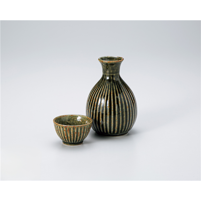 古林陶器 酒器 ソギ徳利 織部イラボ 1324530301 1個（ご注文単位1個）【直送品】