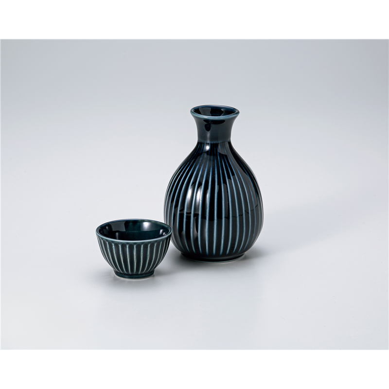古林陶器 酒器 ソギ徳利 紺 1324530701 1個（ご注文単位1個）【直送品】