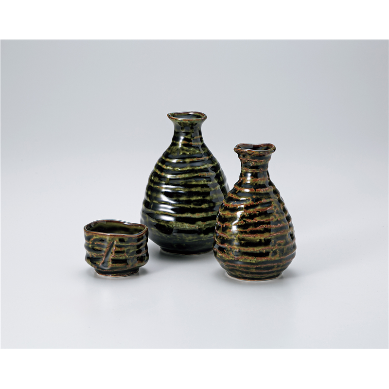 古林陶器 酒器 新緑 てびねり風徳利(大) 1227041060 1個（ご注文単位1個）【直送品】