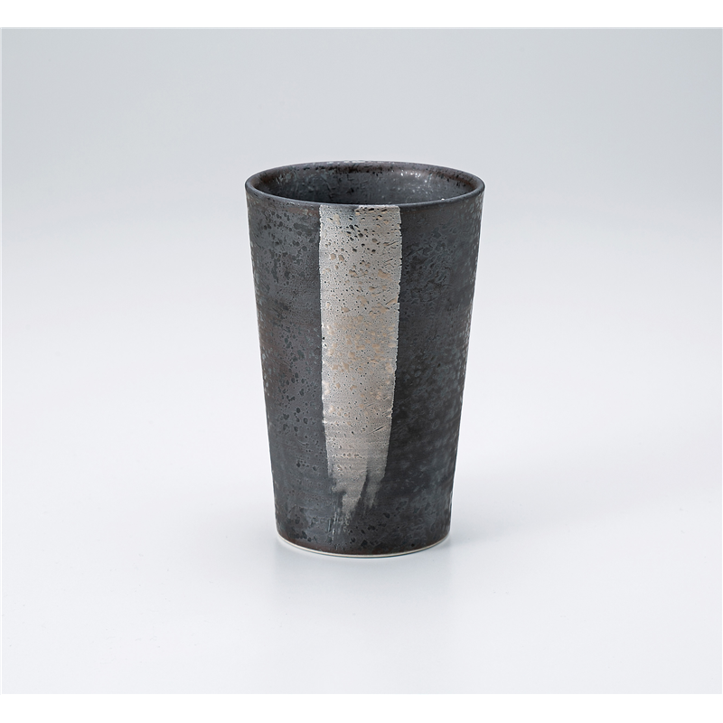 古林陶器 フリーカップ(焼酎) 刷毛銀彩 ビアカップ 1325410490 1個（ご注文単位1個）【直送品】