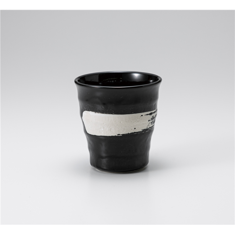 古林陶器 フリーカップ(焼酎) 刷毛目けずり目カップ(黒) 727220474 1個（ご注文単位1個）【直送品】