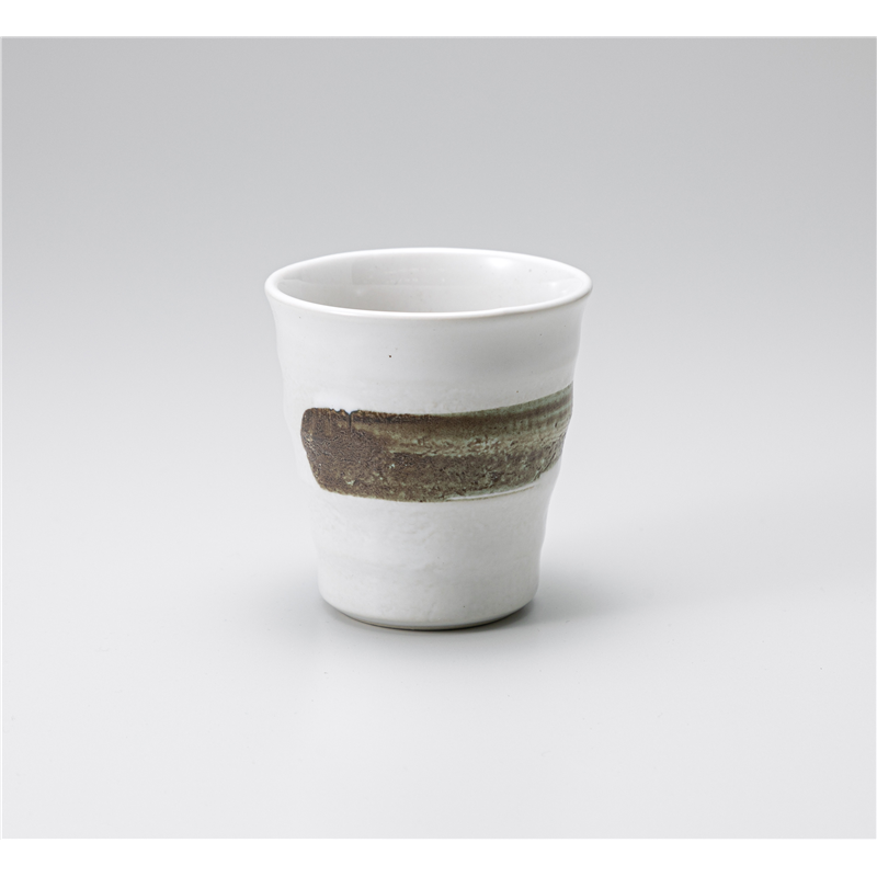 古林陶器 フリーカップ(焼酎) 刷毛目けずり目カップ(白) 727220374 1個（ご注文単位1個）【直送品】