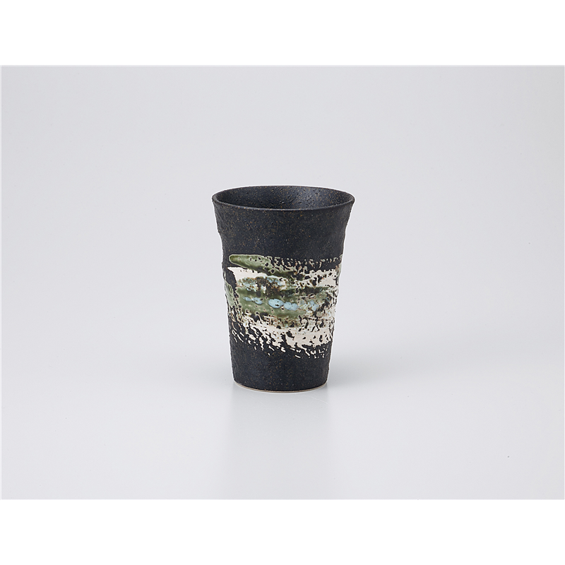 古林陶器 フリーカップ(焼酎) 黒釉刷毛目フリーカップ 1128860315 1個（ご注文単位1個）【直送品】