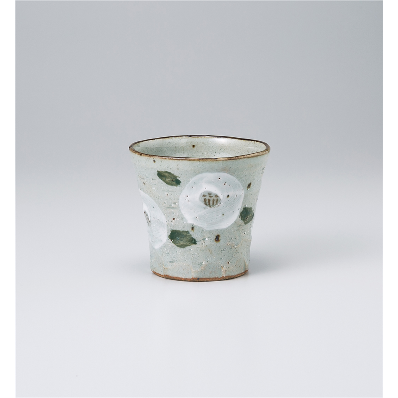 古林陶器 フリーカップ(ロック) 白椿面取カップ 1029240451 1個（ご注文単位1個）【直送品】