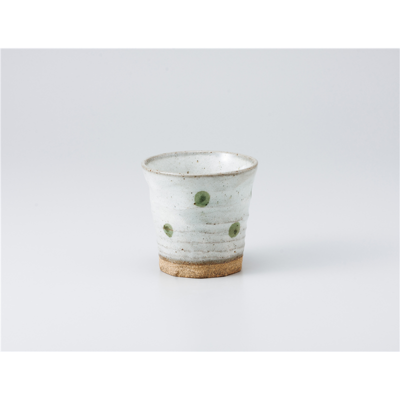 古林陶器 フリーカップ(ロック) ロックカップ 水玉緑 928960141 1個（ご注文単位1個）【直送品】